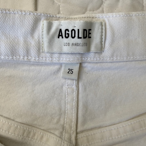 Agolde 90's Pinch Waist High Rise Straight Jeans in White Size 25 - Picture 4 of 11